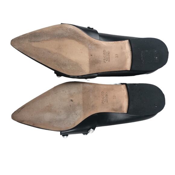 Pinko black leather ballet flats 37 -us 7 - Picture 7 of 10
